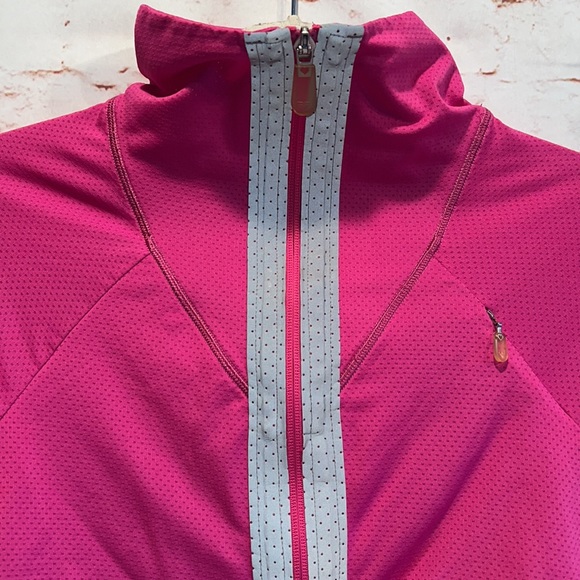 Roxy Pullover reflective tabs thumbholes pink half zip collared lightweight S - Picture 2 of 11